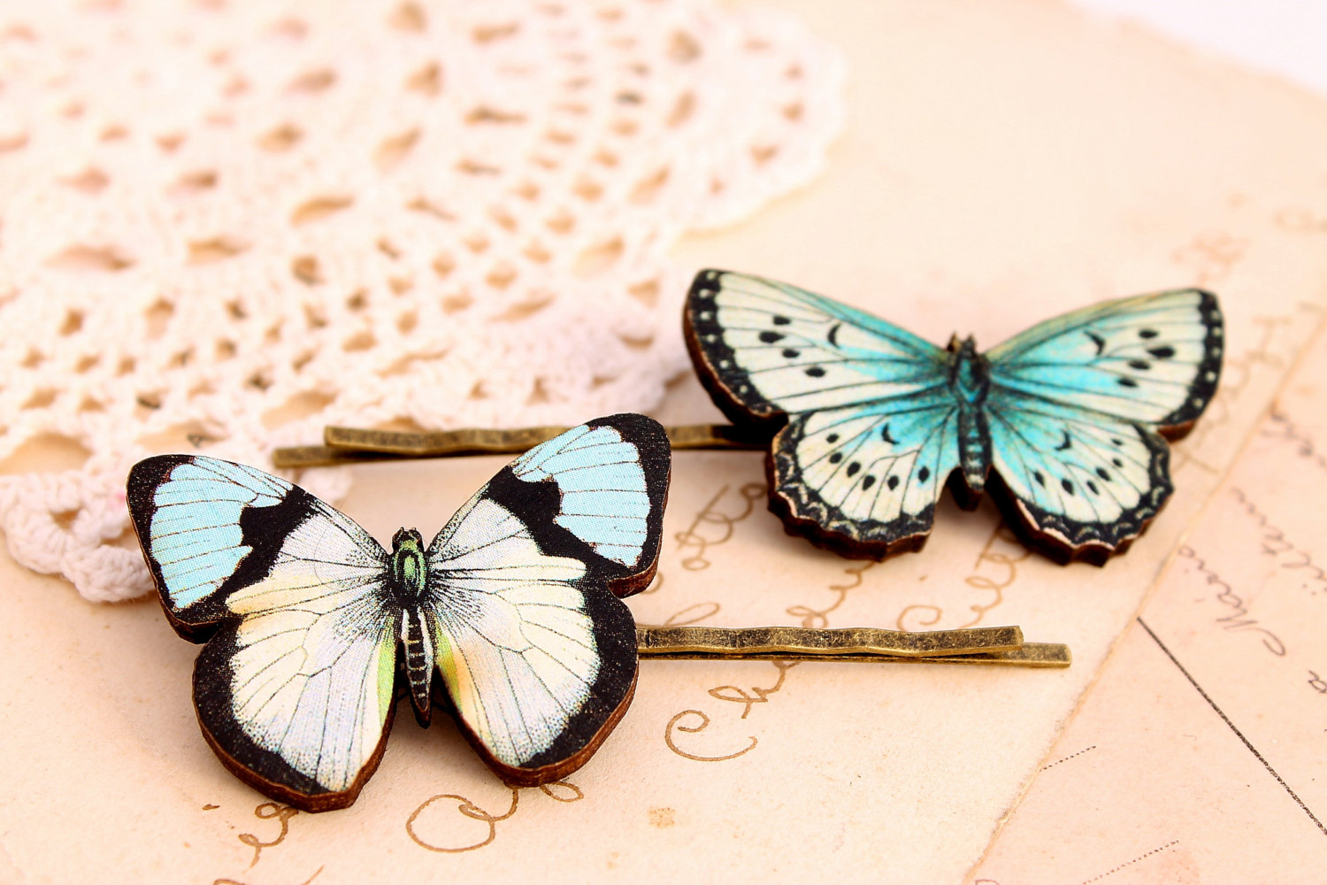 butterfly hair pins